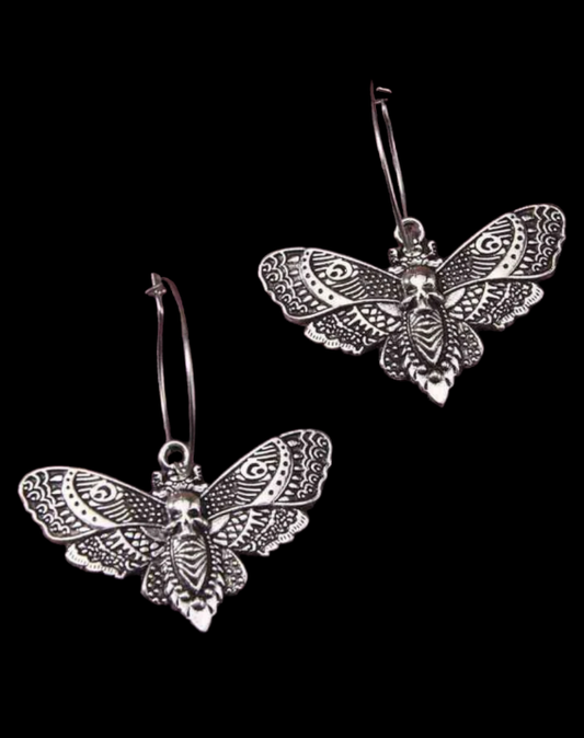 Death moth earrings