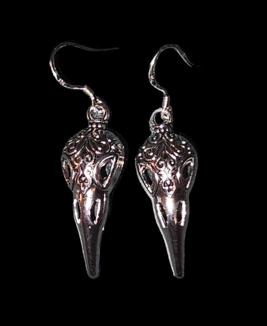 Crow skull earrings