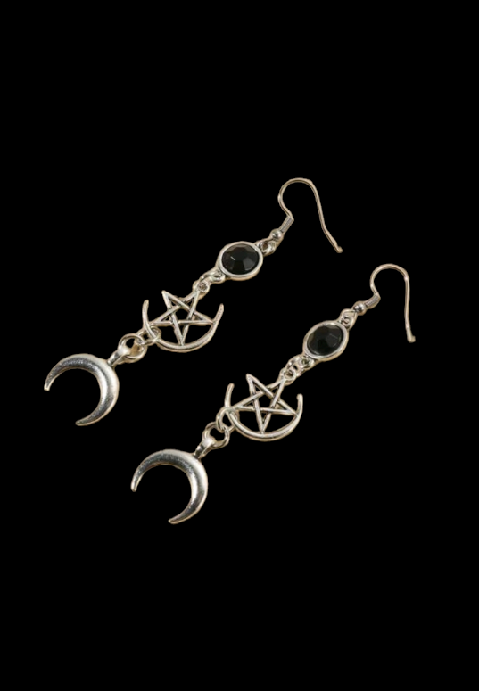 Moon Pentagram Earrings