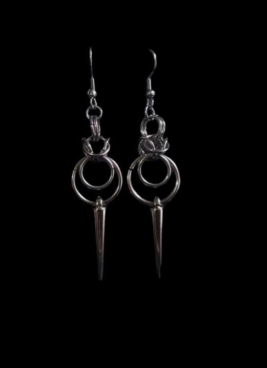 Gothic moon spike earrings
