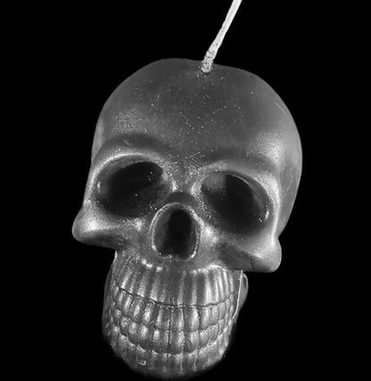 Iridescent skull candle